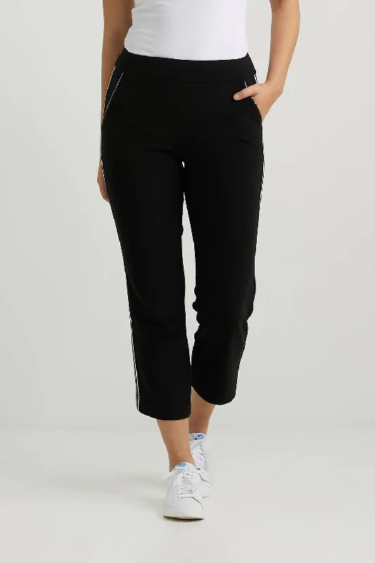 women's mid-rise pantsStriped Pants In Black/vanilla