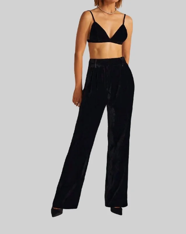 women's patterned pantsVelvet Pant In Black