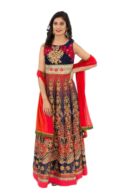 Formal Dress for Sustainable FashionVibrant and Festive Floor Length Anarkali Gown