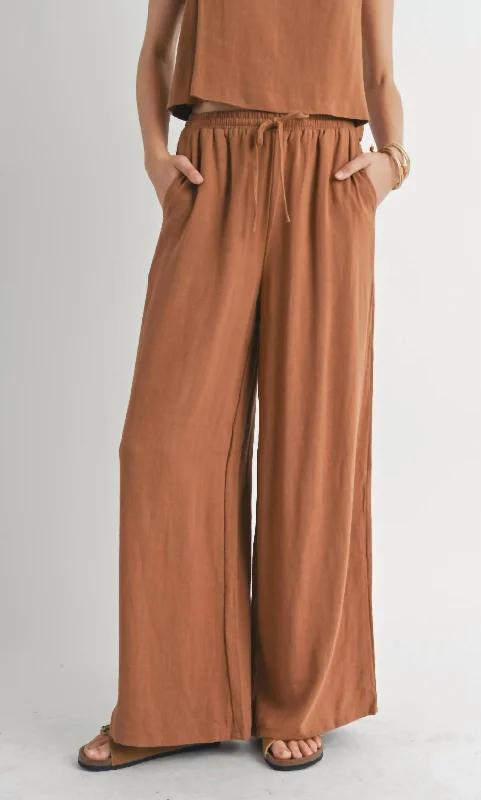 women's high-performance pantsSugarloaf Linen Pants In Brown