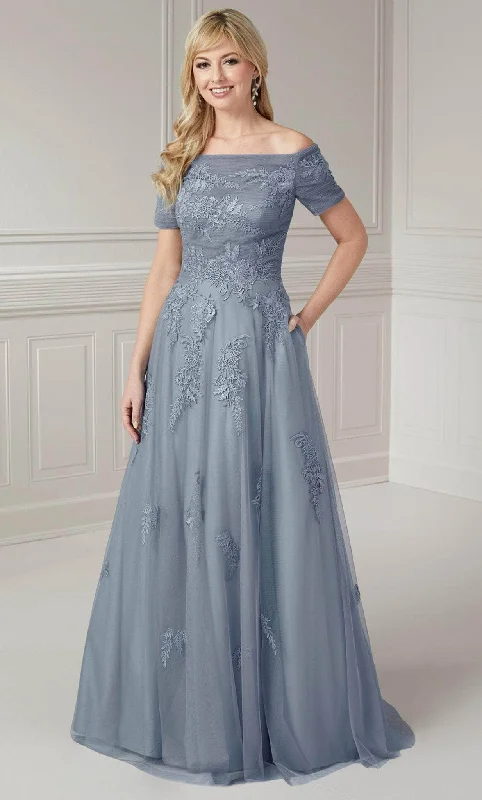 Formal Dress for Vintage ThemesChristina Wu Elegance 17132 - Embroidered A-Line Gown