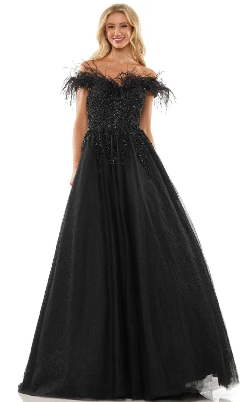 Formal Dress for Charity AwardsColors Dress 2992 - Feathered Gown