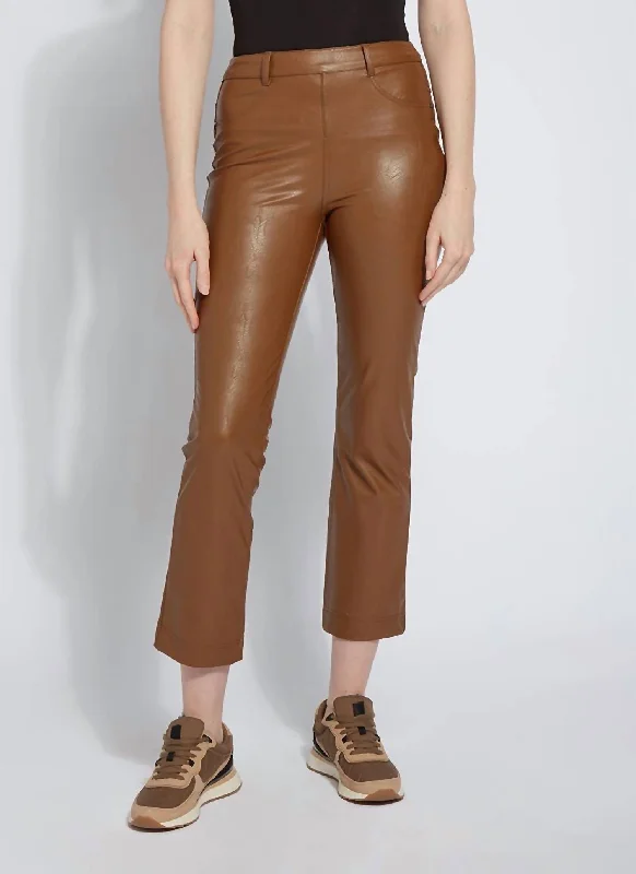 women's breathable pantsEarthen Leather Pant In Dark Camel