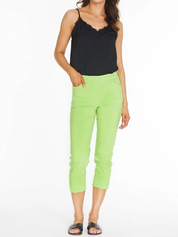 women's polyester pantsCrop Pant In Lime