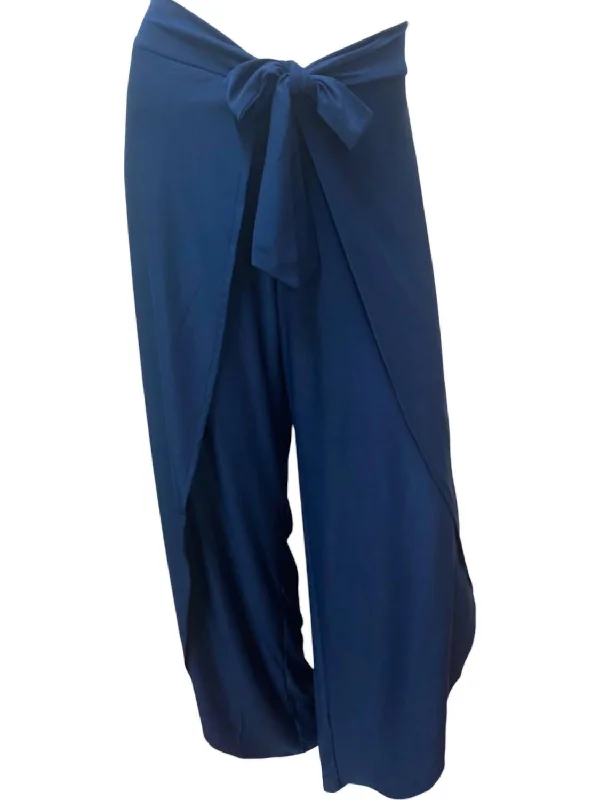 women's timeless pantsWomen's Wrap Front Pants In Navy