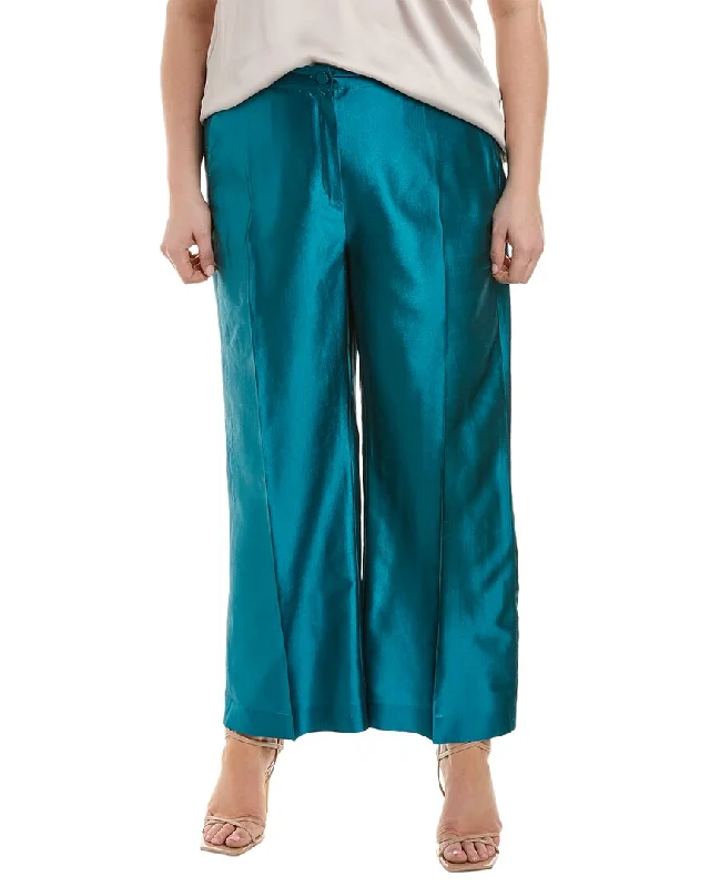 women's floral pantsMarina Rinaldi Plus Raggiox Silk Trouser