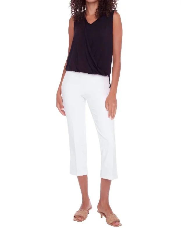 women's elegant pantsSolid Palermo Cropped Pant In White