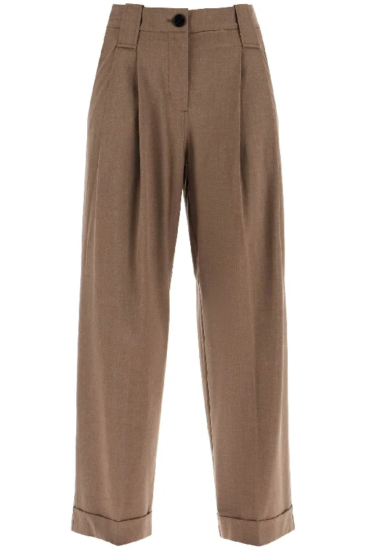 women's bell-bottom pantsGanni Women's "Flowy Trousers With Two Ple