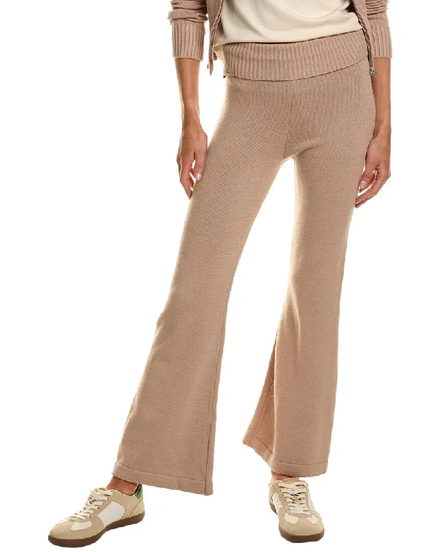 women's ripped pantsVintage Havana Slim Fit Knit Fold-Over Flare Pant