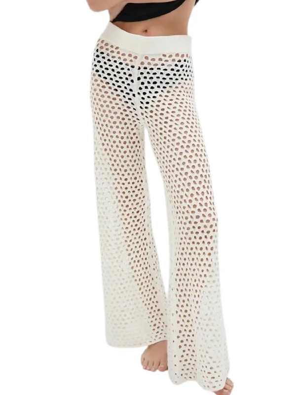 women's flare pantsKismet Open Knit Pants In Ivory