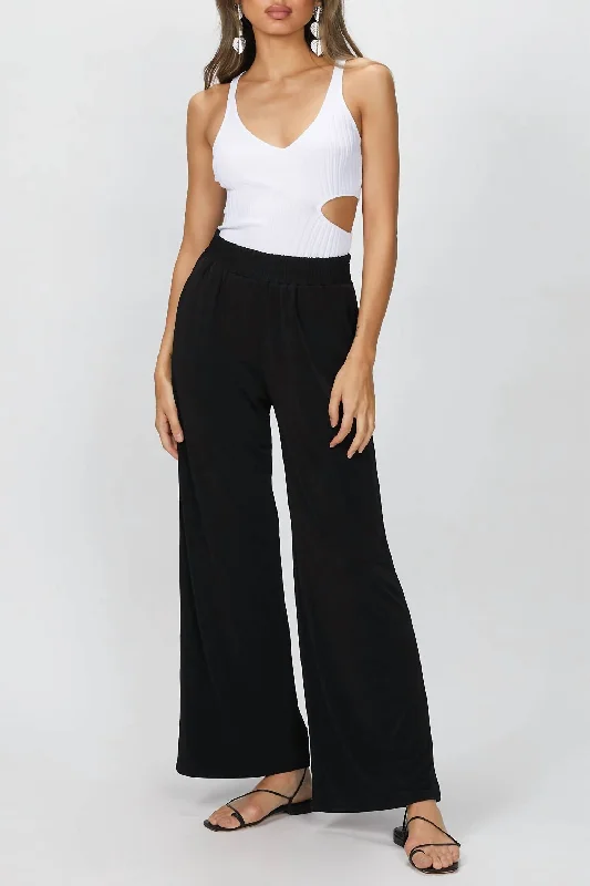 women's thermal pantsPhilosophy Wide Leg Pocket Pant In Black