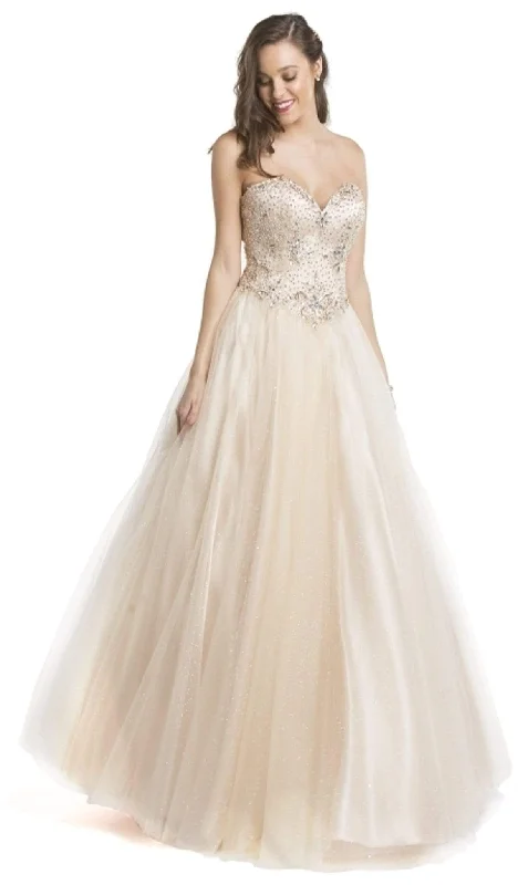 Formal Dress for Art GalleriesAspeed Design L1534 - Strapless Sweetheart Glittered Tulle Gown