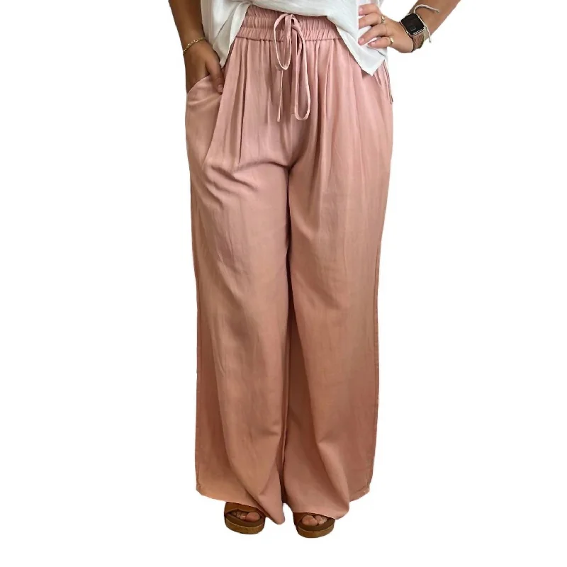 women's relaxed-fit pantsLightweight Wide Leg Pants In Light Pink