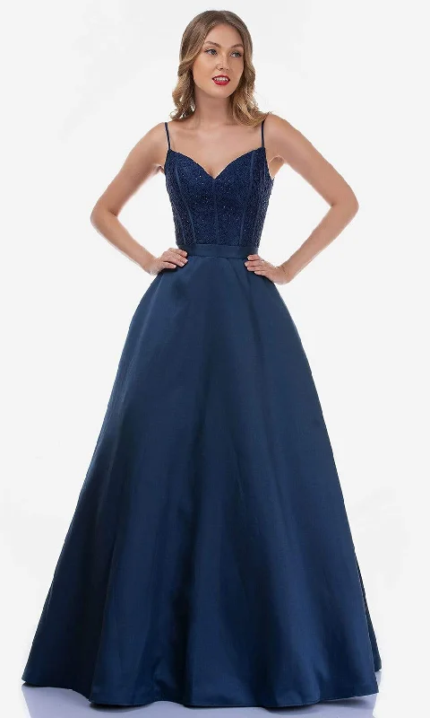 Formal Dress for Charity BallsNina Canacci - 2250SC V Neck Corset A-line Scuplted Gown