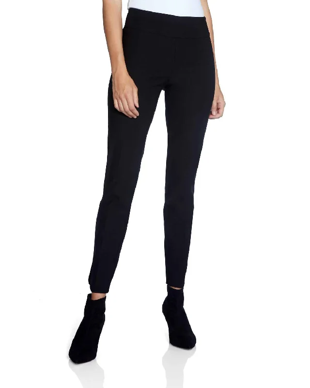 women's sustainable pantsSolid Slim Ankle Pant In Black