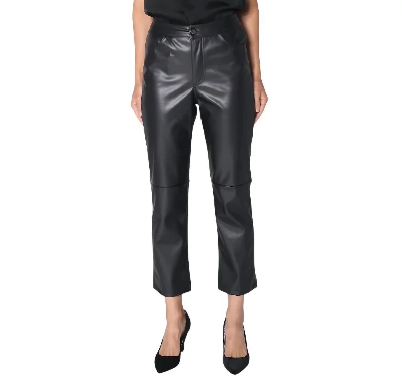 women's corduroy pantsVegan Leather Pant In Black