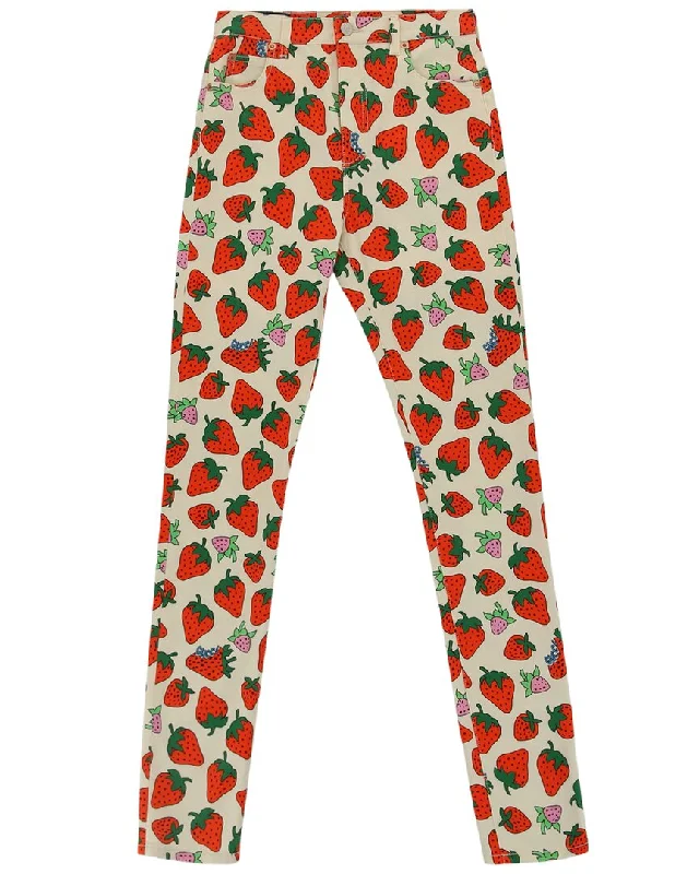 women's drawstring pantsGucci Strawberry Skinny Pant