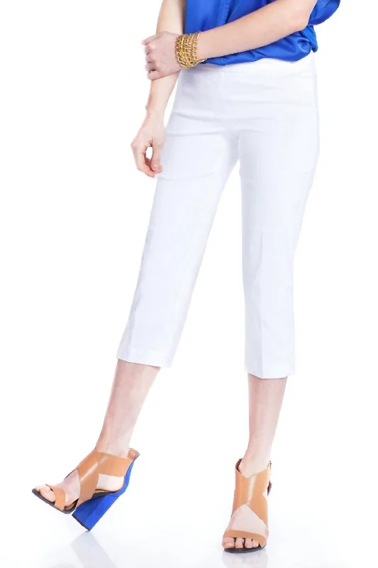 women's ripped pantsPull-On Capri Pants In White