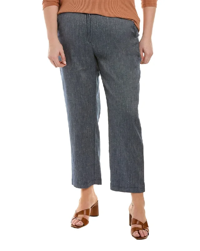 women's casual pantsVoyage by Marina Rinaldi Plus Rapper Linen-Blend Trouser