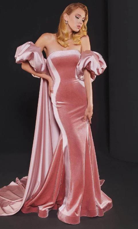 Formal Dress for Rustic ThemesMNM Couture N0526 - Straight Across Gown