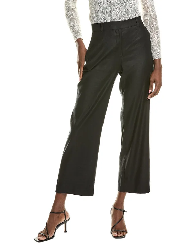 women's thermal pantsBCBGMAXAZRIA Straight Leg Linen-Blend Trouser