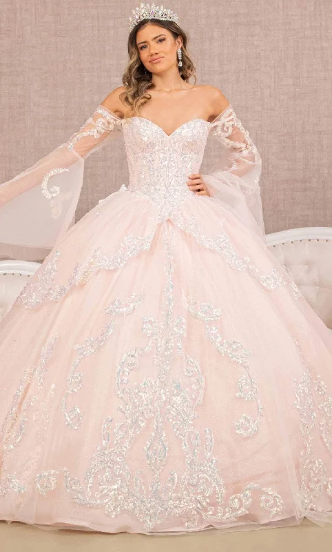 Formal Dress for Hotel GalasElizabeth K GL3109 - Bell Sleeve Ballgown