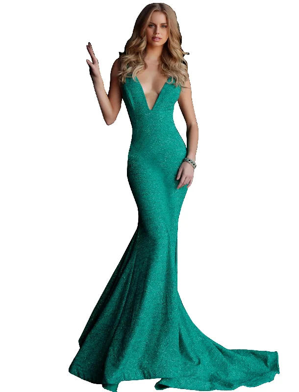 Formal Dress for International EventsJovani Jade Fitted Plunging Neckline Gown Dress