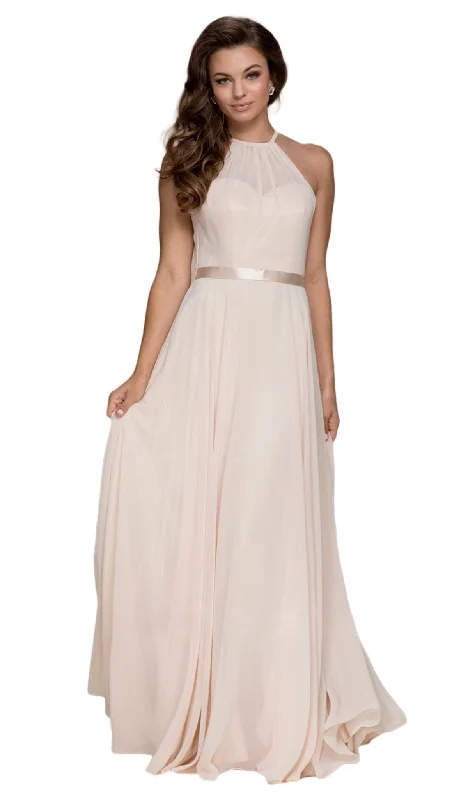 Formal Dress for Semi-Formal EventsNox Anabel - Y102P High Halter Chiffon Formal Dress