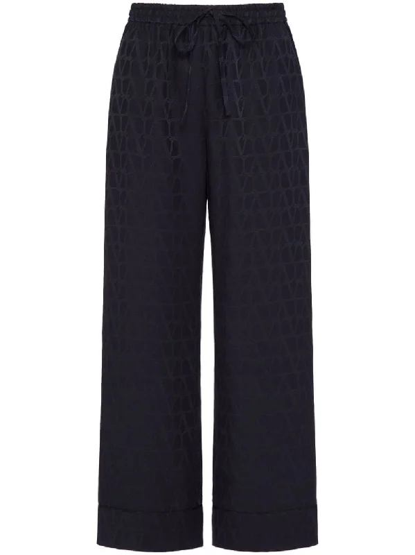 women's solid-color pantsValentino Women's Trousers blue