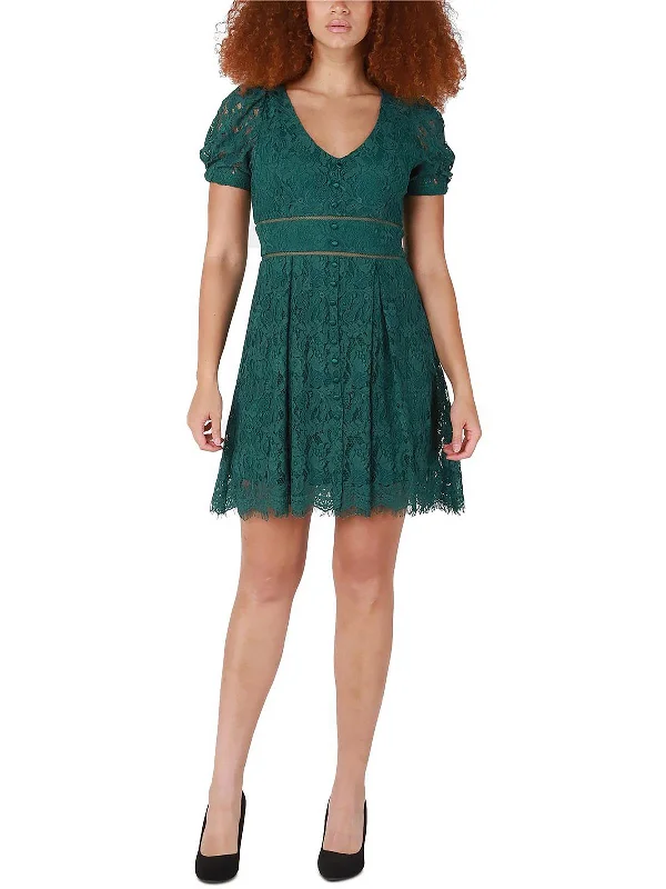 ruffle party dressesWomens Lace Knee Cocktail and Party Dress