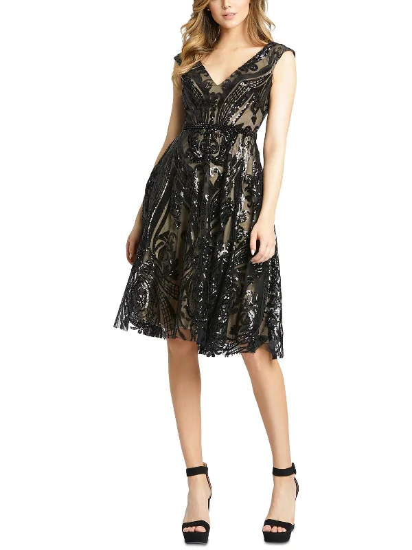 bohemian party dressesWomens Sequin Knee Cocktail and Party Dress