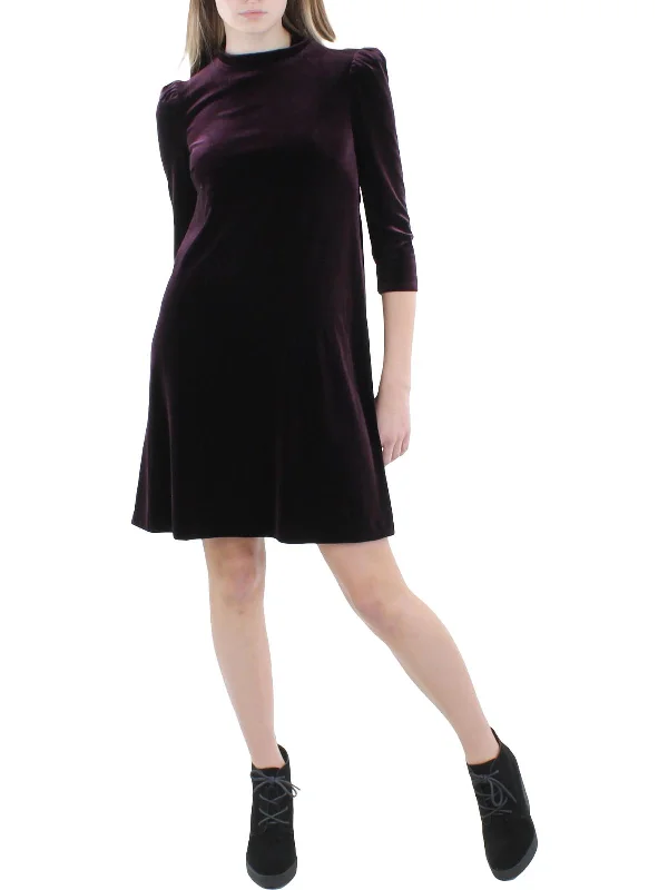 cotton party dressesWomens Velvet Trapeze Cocktail and Party Dress