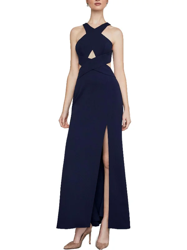 velvet party dressesSalome Womens Halter Full Length Evening Dress