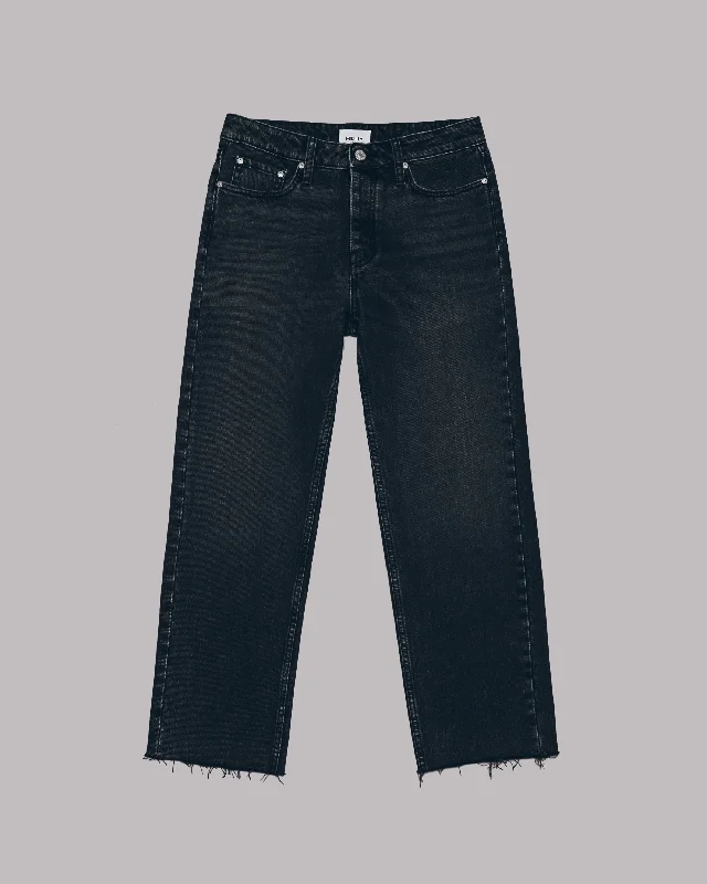 women's denim jeans for a flattering silhouetteThe Black Cropped Straight Jeans