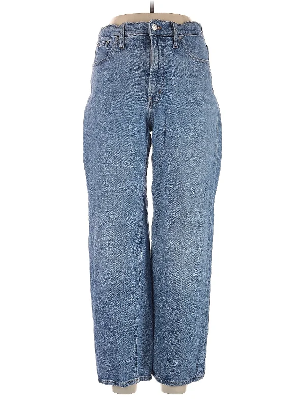 women's elastic waist denim jeansHigh-Rise Wide-leg Jeans in Light Wash