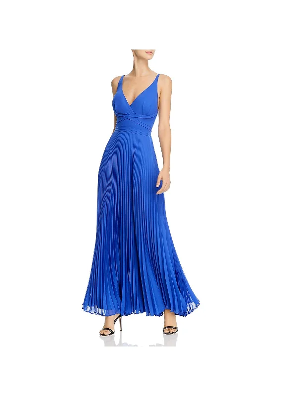 spaghetti-strap party dressesWomens Pleated Sleeveless Evening Dress