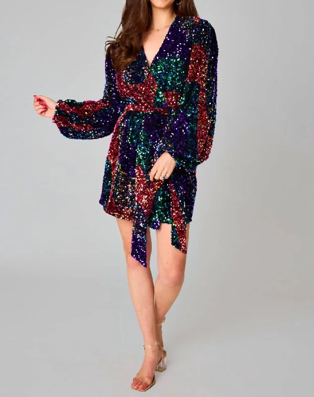 statement-making party dressesAdeline Sequin Wrap Dress In Party