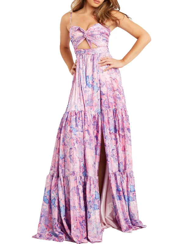 themed party dressesWomens Printed Long Evening Dress