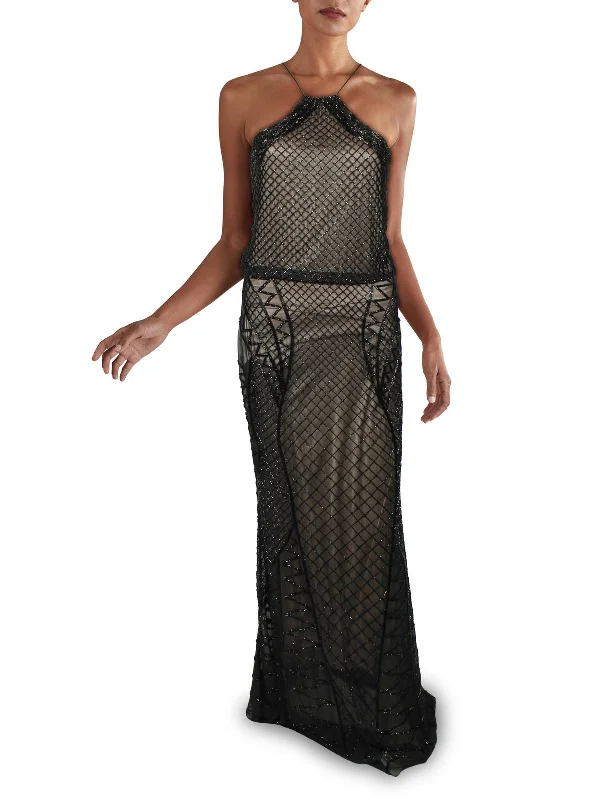 black-tie party dressesWomens Beaded Long Evening Dress