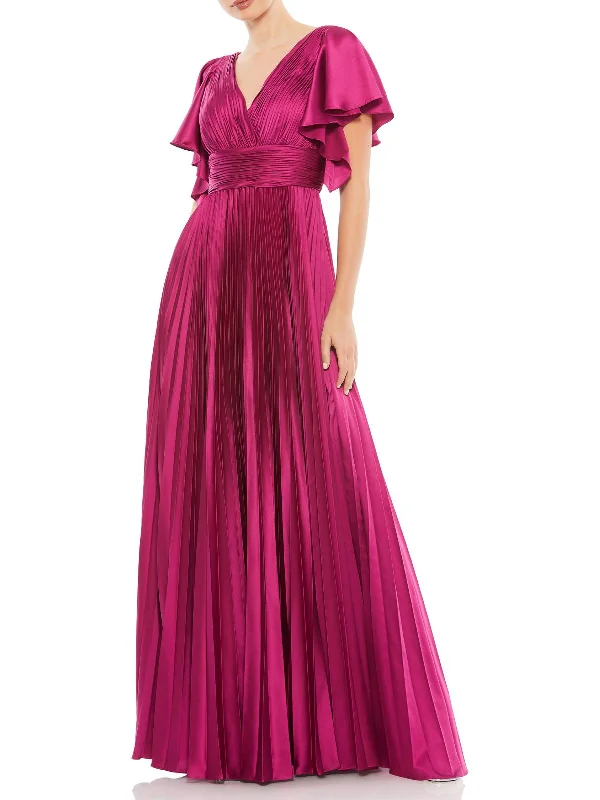 handmade party dressesWomens Satin A-Line Evening Dress