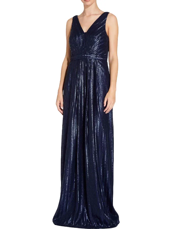 metallic party dressesJade Womens Sequined Sleeveless Evening Dress