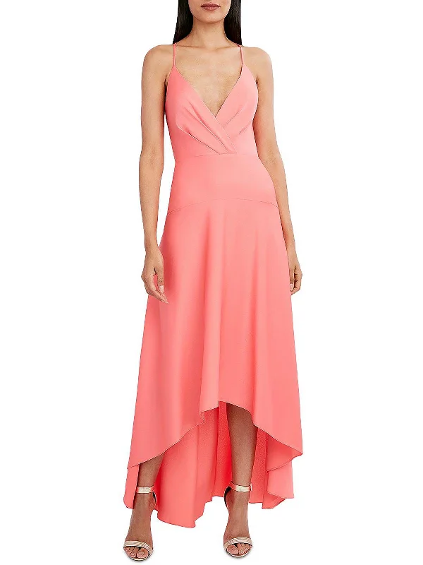 chiffon party dressesWomens Sleevelss Hi-Low Evening Dress