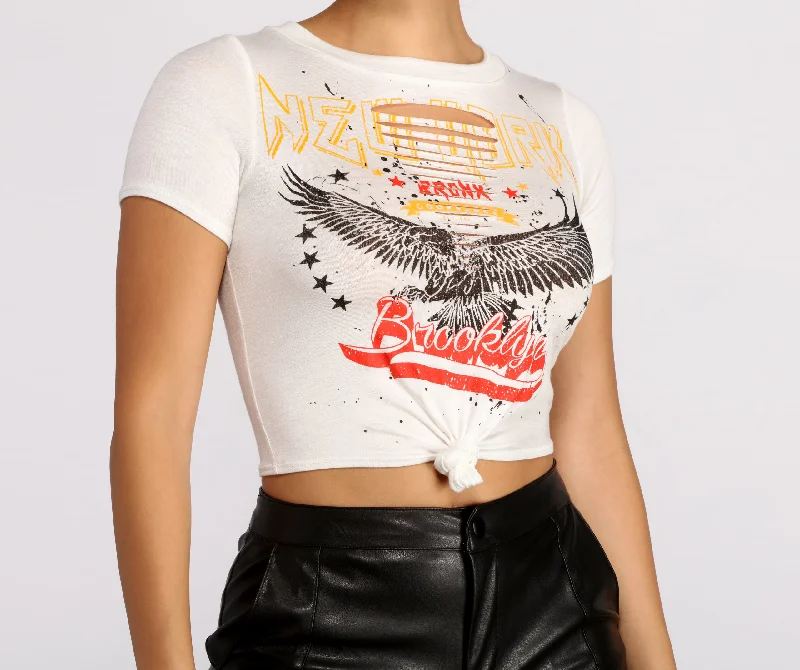 women's T-shirts with retro patternsHello Brooklyn Graphic Tee