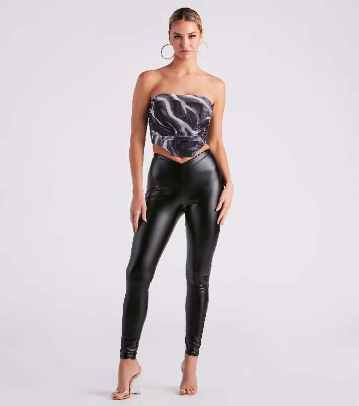 Stun The Streets Faux Leather Low-Rise Leggings