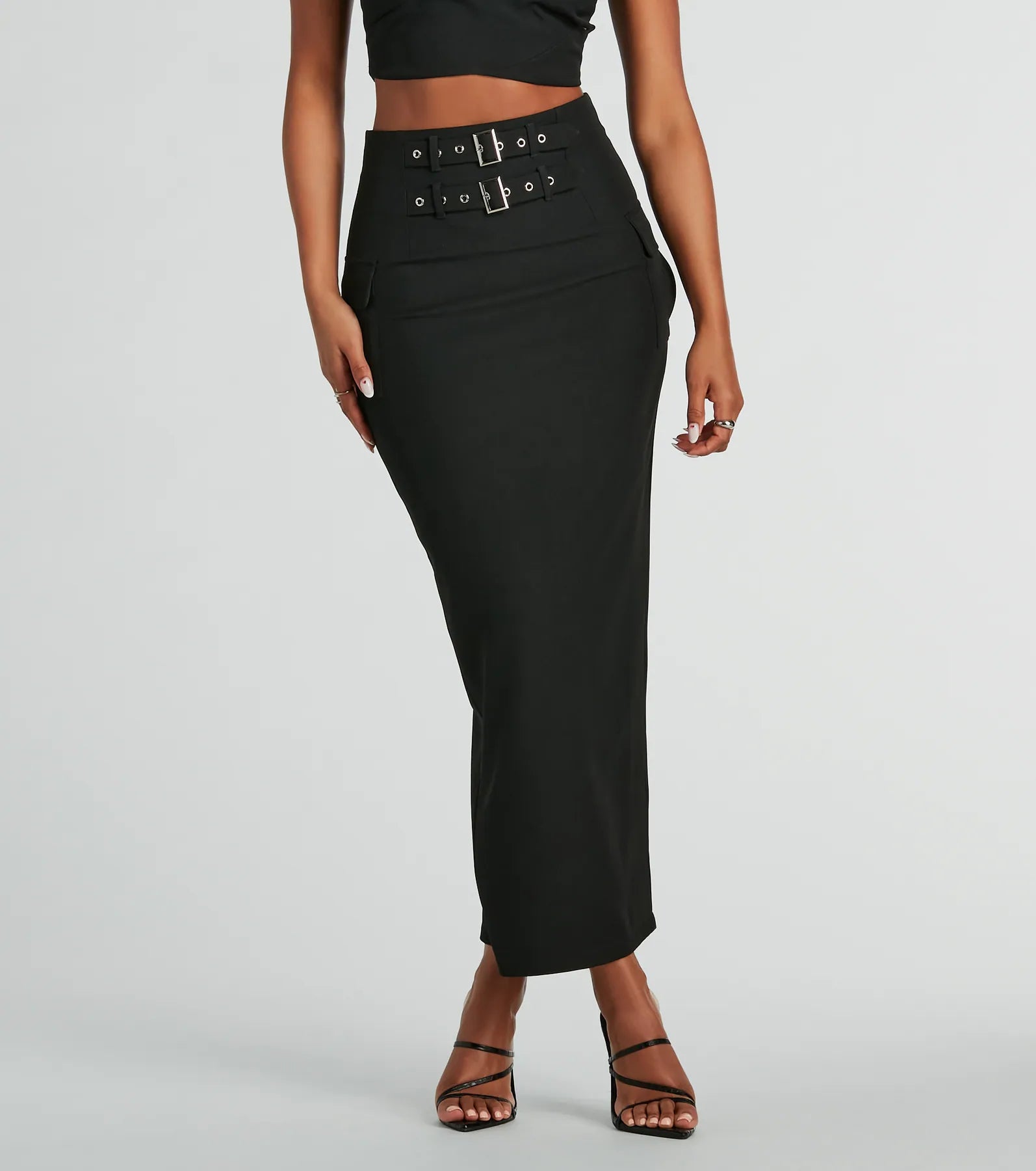 women's party skirtsMajor Baddie High Waist Belted Woven Maxi Skirt