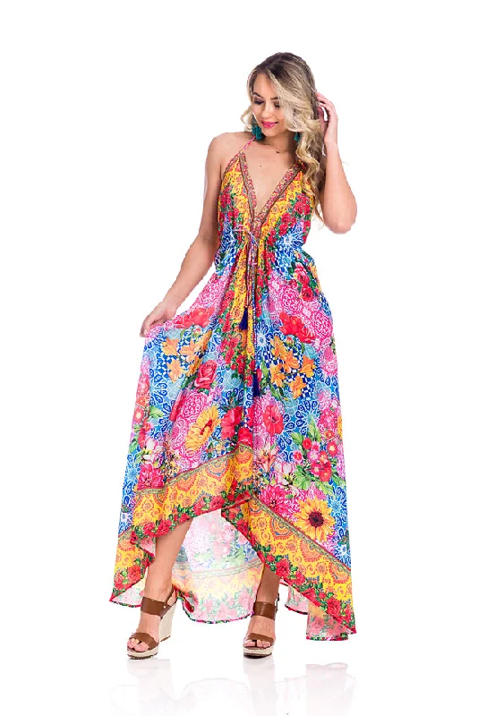 women's A-line dressesFloral Dress - Designer Dress - Sun dress