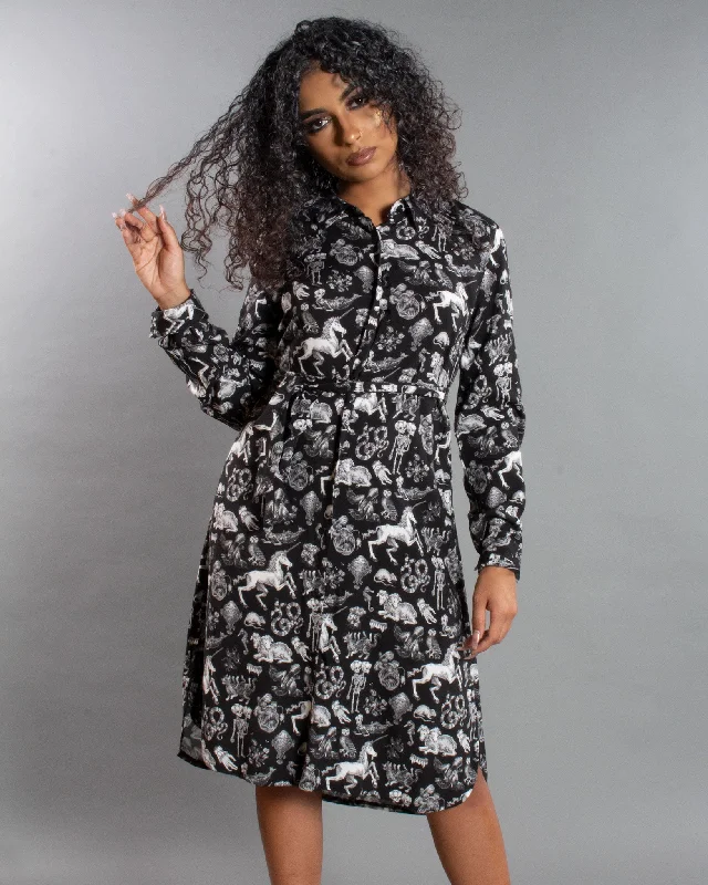 women's designer dressesFreak of Nature Shirt Dress Black