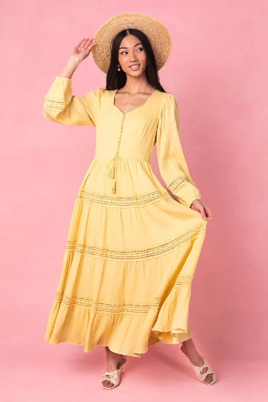 women's denim dressesJoella Dress in Yellow - FINAL SALE