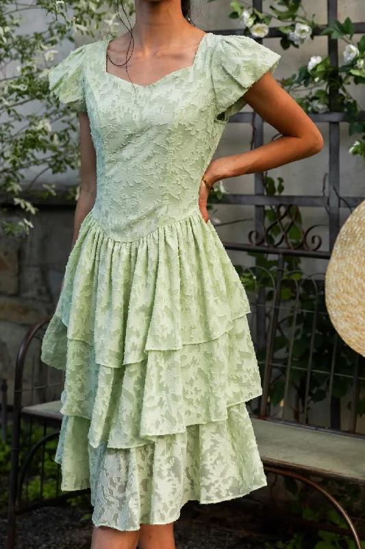 women's cold-shoulder dressesMimi Short Dress in Sage - FINAL SALE