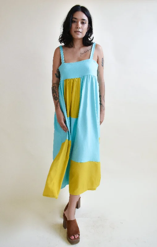 women's sustainable dressesTulip Dress in Macaw Patchwork